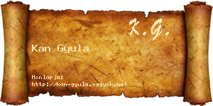 Kan Gyula névjegykártya